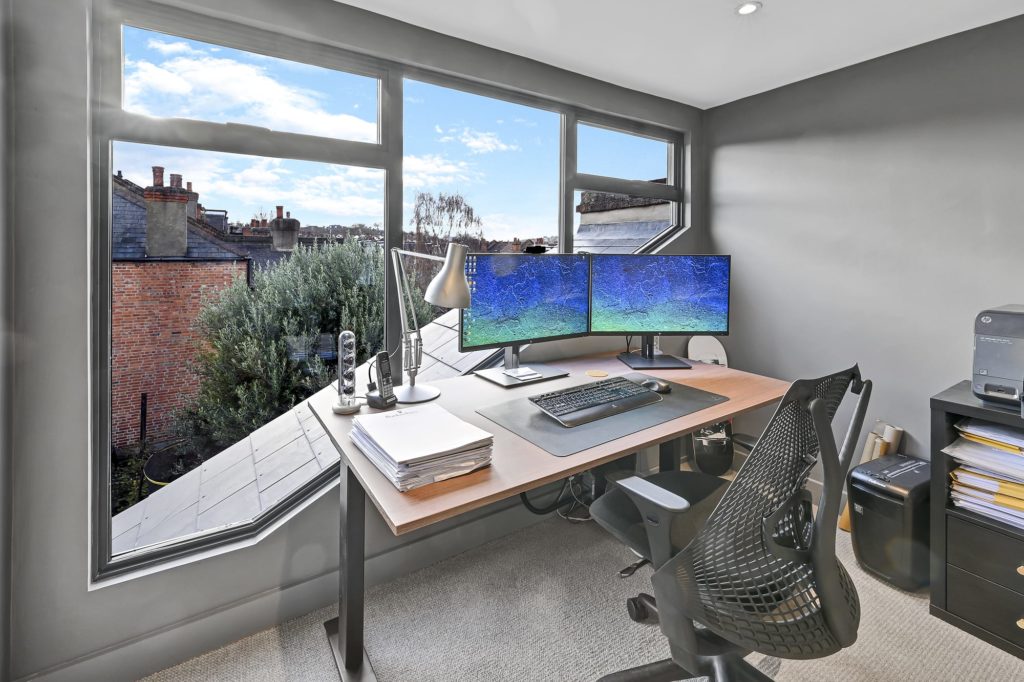 loft conversion home office with feature window